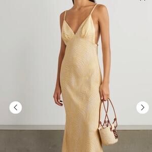 New NWT RIXO London Palermo Maxi Dress — Yellow Zebra Print Size XL